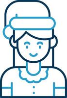 Girl Line Blue Two Color Icon vector