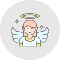 Angel Line Filled Light Circle Icon vector