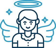Angel Line Blue Two Color Icon vector