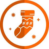 Sock Glyph Orange Circle Icon vector