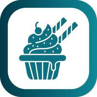 Cupcake Glyph Gradient Round Corner Icon vector