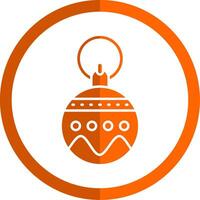 Bauble Glyph Orange Circle Icon vector