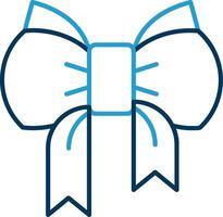 Ribbon Line Blue Two Color Icon vector