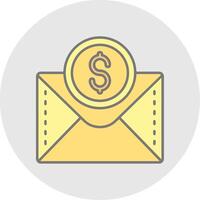 Dollar Line Filled Light Circle Icon vector