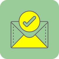 Correct Filled Yellow Icon vector