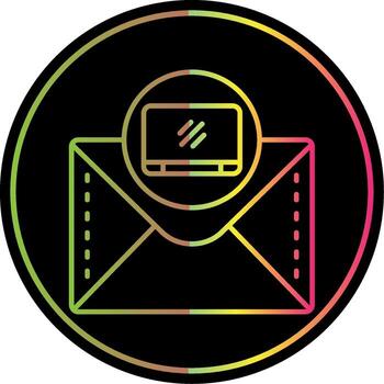 Screen Line Gradient Due Color Icon vector