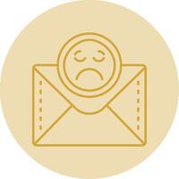 Emoji Line Yellow Circle Icon vector
