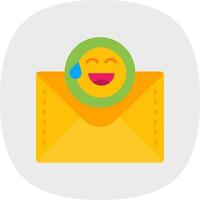 Emoji Flat Curve Icon vector