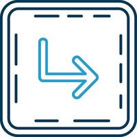 Turn Line Blue Two Color Icon vector