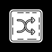 Shuffle Glyph Inverted Icon vector