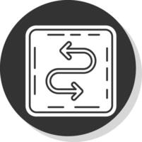 Zigzag Glyph Grey Circle Icon vector