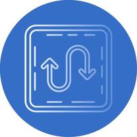 Zigzag Gradient Line Circle Icon vector
