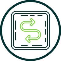 Zigzag Line Circle Icon vector