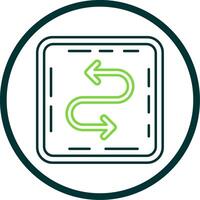 Zigzag Line Circle Icon vector