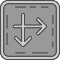 Intersect Line Filled Greyscale Icon vector