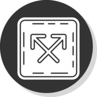 Intersect Glyph Grey Circle Icon vector