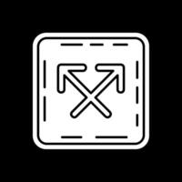 Intersect Glyph Inverted Icon vector