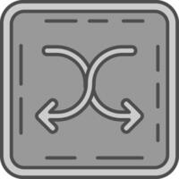 Shuffle Line Filled Greyscale Icon vector