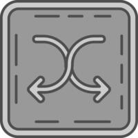 Shuffle Line Filled Greyscale Icon vector