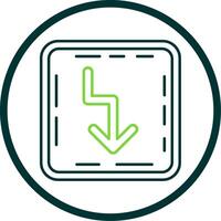 Zigzag Line Circle Icon vector