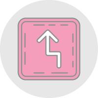 Zigzag Line Filled Light Circle Icon vector