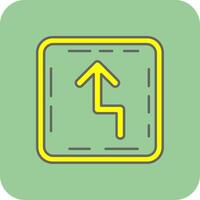 Zigzag Filled Yellow Icon vector