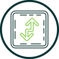 Zigzag Line Circle Icon vector