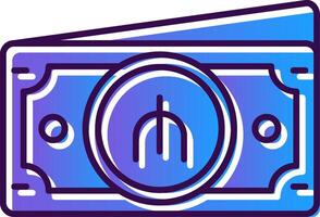 Manat Gradient Filled Icon vector