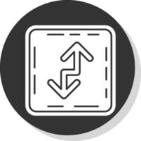 Zigzag Glyph Grey Circle Icon vector