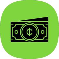 Cedis Glyph Curve Icon vector