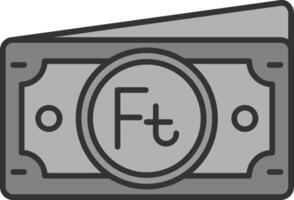 Forint Line Filled Greyscale Icon vector