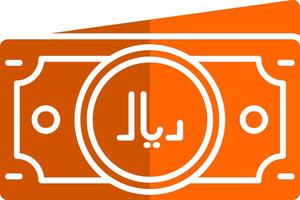 Riyal Glyph Orange Circle Icon vector