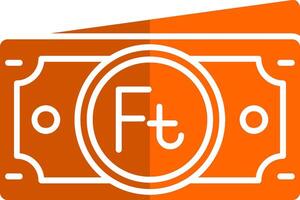 Forint Glyph Orange Circle Icon vector