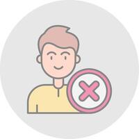 Cancel Line Filled Light Circle Icon vector