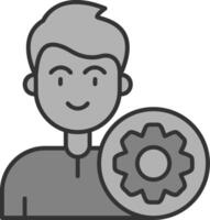 Settings Line Filled Greyscale Icon vector