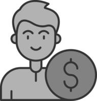 Dollar Line Filled Greyscale Icon vector