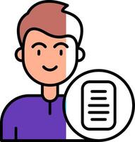 Document Filled Half Cut Icon vector