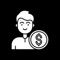 Money Glyph Inverted Icon vector