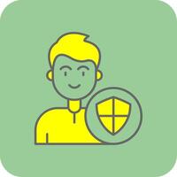 Shield Filled Yellow Icon vector