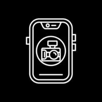 Camera Line Inverted Icon vector