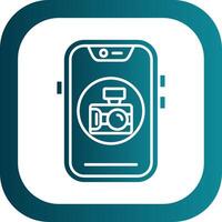 Camera Glyph Gradient Round Corner Icon vector