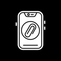 Clip Glyph Inverted Icon vector