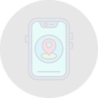 Location Line Filled Light Circle Icon vector