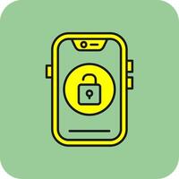 Unlock Filled Yellow Icon vector