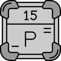 Phosphorus Line Filled Greyscale Icon vector