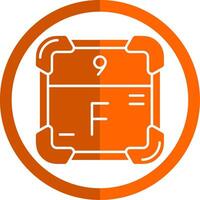 Fluorine Glyph Orange Circle Icon vector