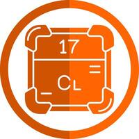 Chlorine Glyph Orange Circle Icon vector