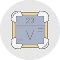 vanadio línea lleno ligero circulo icono vector
