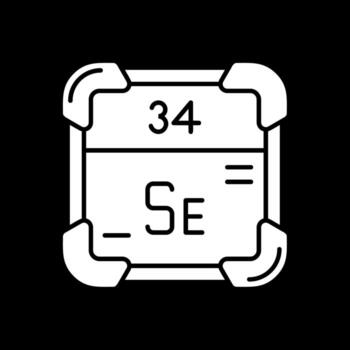Selenium Glyph Inverted Icon vector