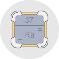 Rubidium Line Filled Light Circle Icon vector